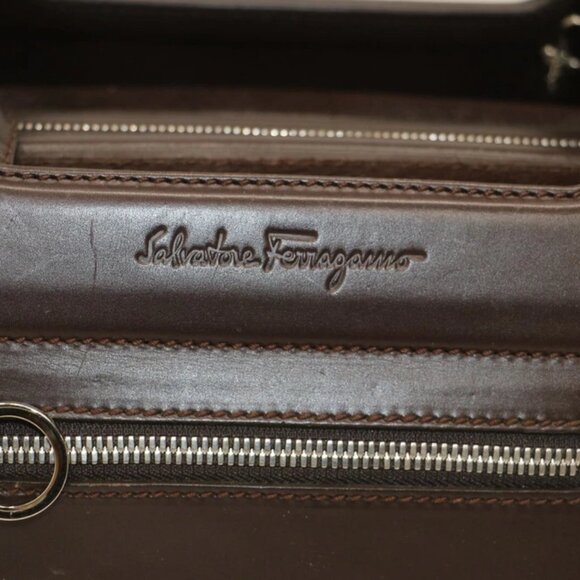 Salvatore Ferragamo AX-21 2834 Pony Hair Boston Handbag - Brown - Picture 9 of 15